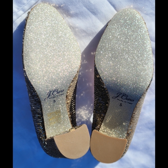 J. Crew High Heel Pumps In Sequin Gold Size 5 - Picture 4 of 8